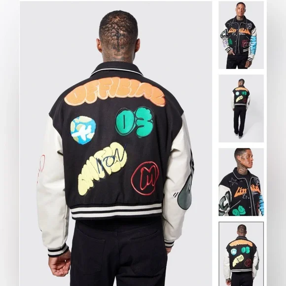 SOLD- Varsity Jacket - Graffiti Style - Picture 7 of 9